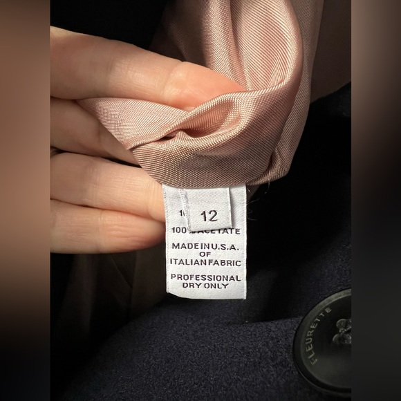 New Fleurette Ali Wool Peacoat in Midnight Women’s Size 12 - Picture 10 of 12